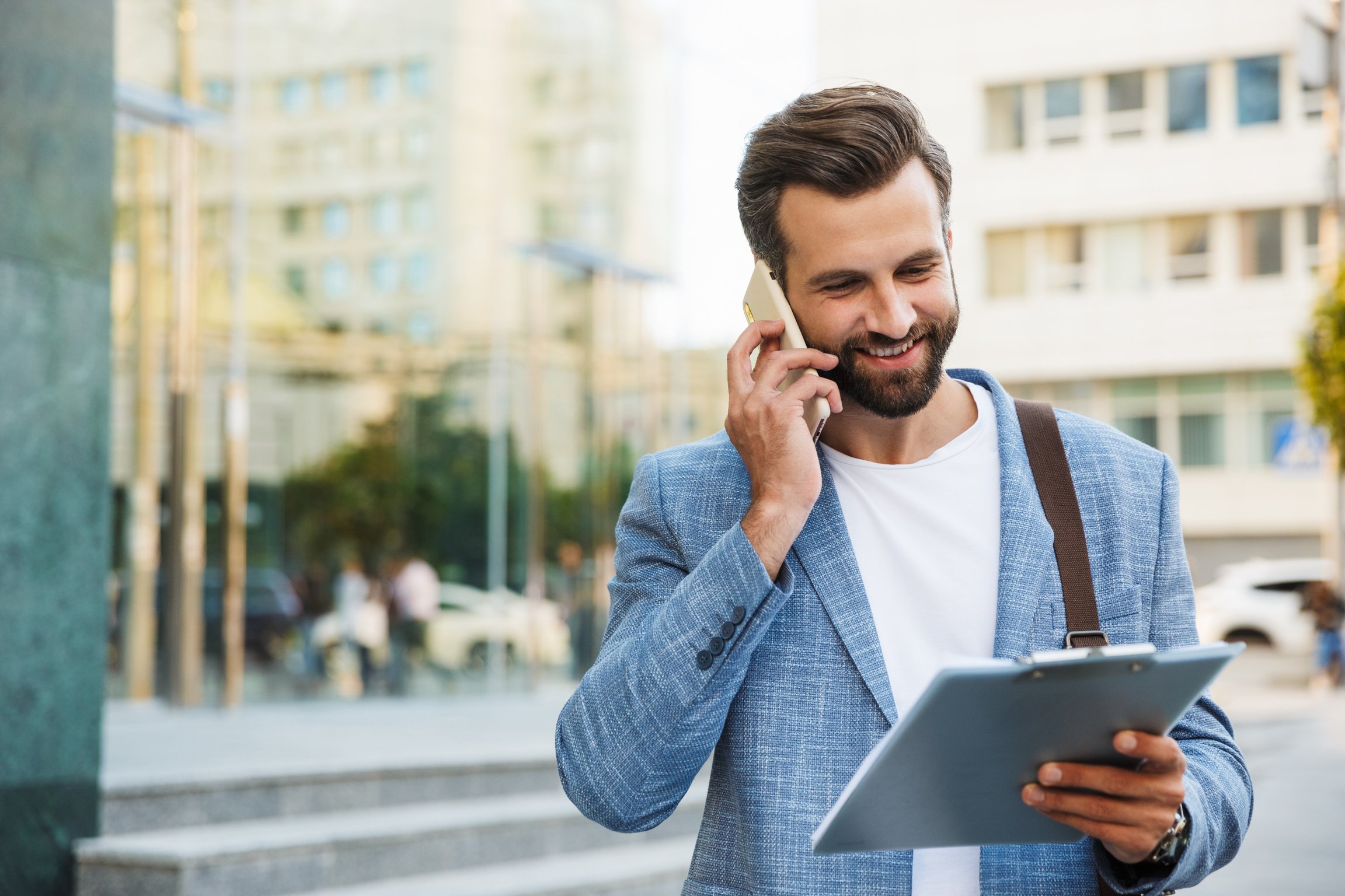 Business Man Talking on Mobile Phone